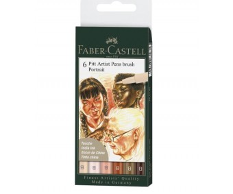 Pintsel-pliiatsite komplekt Faber-Castell Pitt - Portree, 6 tk